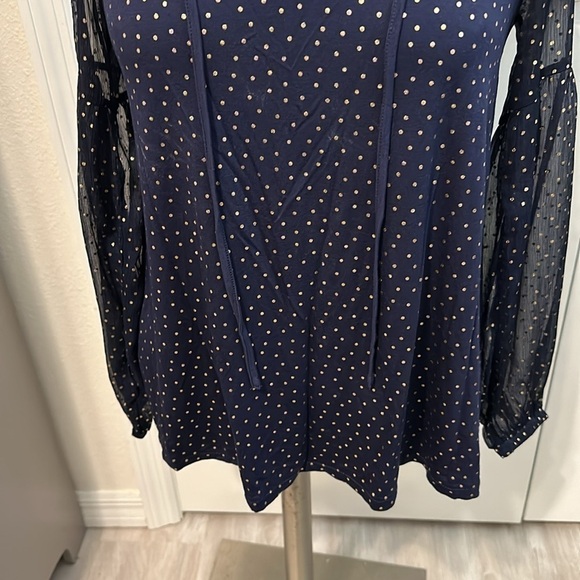 BODEN METALLIC HAZEL GOLD FOIL POLKA DOT BLOUSE GUC SZ 2 CAREER EVERYDAY - Picture 7 of 11